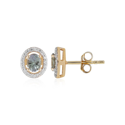 Pendientes en oro con Tanzanita verde