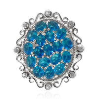 Anillo en plata con Apatita azul neón (Dallas Prince Designs)