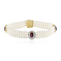 Brazalete en plata con Rodolita frambuesa