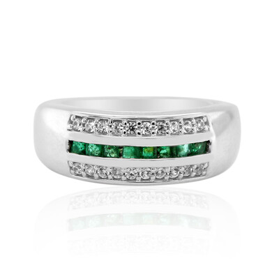Anillo en plata con Esmeralda de Zambia