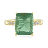 Anillo en plata con Fluorita verde