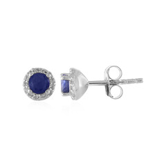 Pendientes en plata con Zafiro azul de Madagascar