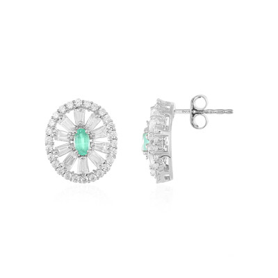 Pendientes en plata con Esmeralda de Colombia