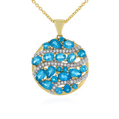 Collar en plata con Apatita azul neón
