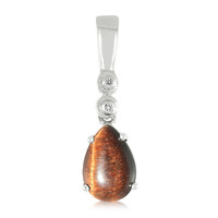 Colgante en plata con Ojo de tigre rojo