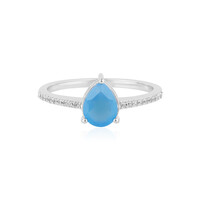 Anillo en plata con Calcedonia azul