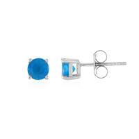 Pendientes en plata con Apatita azul neón