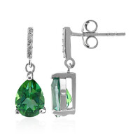 Pendientes en plata con Topacio verde mariposa