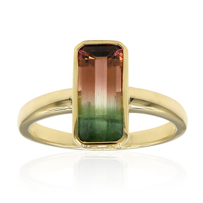Anillo en oro con Turmalina multicolor