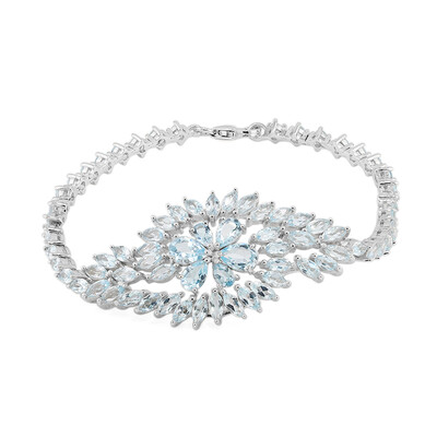 Brazalete en plata con Topacio azul cielo