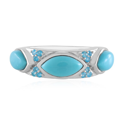 Anillo en plata con Turquesa bella durmiente (KM by Juwelo)