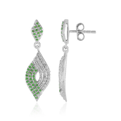 Pendientes en plata con Tsavorita