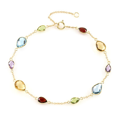 Brazalete en oro con Topacio azul cielo