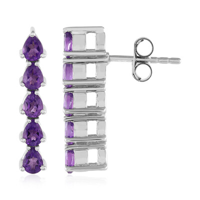 Pendientes en plata con Amatista de Zambia