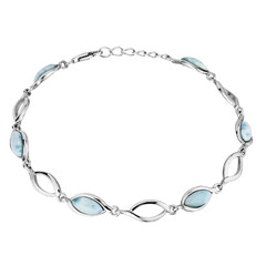 Brazalete en plata con Larimar