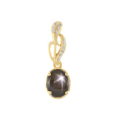 Colgante en plata con Zafiro estrella negra
