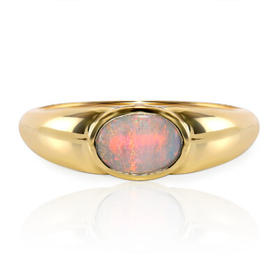 Anillo en oro con Ópalo cristal negro Lightning Ridge (Mark Tremonti)