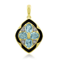 Colgante en plata con Topacio azul suizo