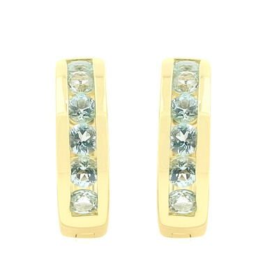 Pendientes en oro con Turmalina nigeriana paraiba