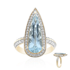 Anillo en oro con Aguamarina de Brasill AAA (de Melo)