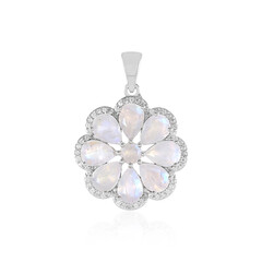 Colgante en plata con Piedra de Luna arcoíris