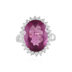 Anillo en plata con Fluorita rosa
