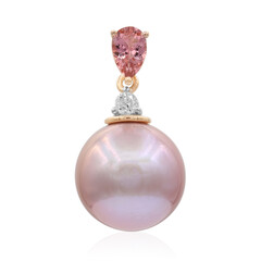 Colgante en oro con Perla Ming rosa (TPC)