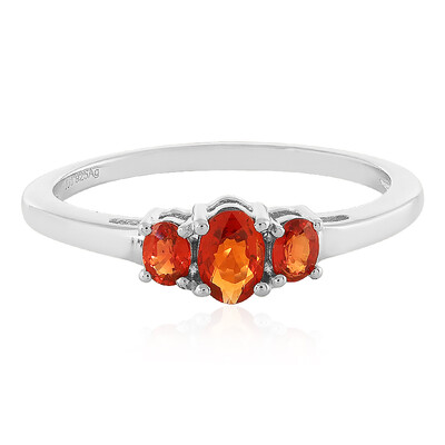 Anillo en plata con Rubí rojo atardecer