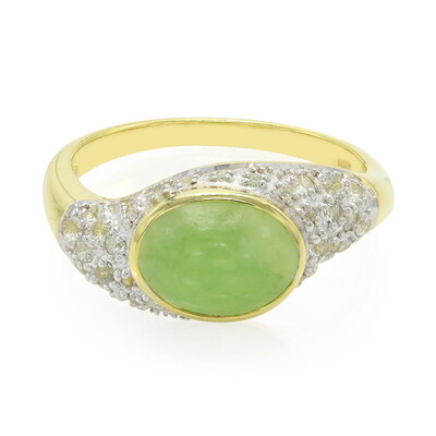 Anillo en plata con Crisoprasa imperial