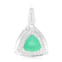 Colgante en plata con Calcedonia verde