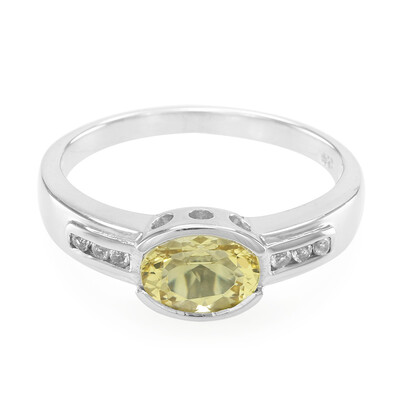 Anillo en plata con Berilo amarillo