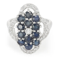 Anillo en plata con Zafiro azul