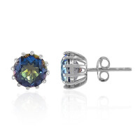Pendientes en plata con Cuarzo Místico azul