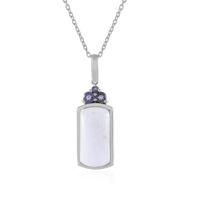 Collar en plata con Piedra de luna azul (KM by Juwelo)