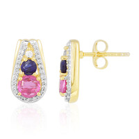 Pendientes en plata con Zafiro rosa de Madagascar