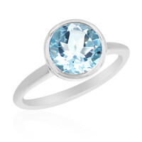 Anillo en plata con Topacio azul cielo