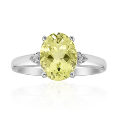 Anillo en plata con Citrino de color limón