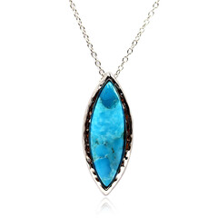 Collar en plata con Turquesa azul del Mohave Kingman (Faszination Türkis)