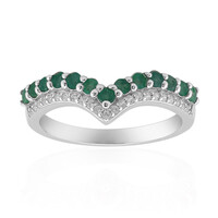 Anillo en plata con Esmeralda de Brasil