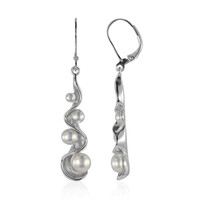 Pendientes en plata con Perla Freshwater