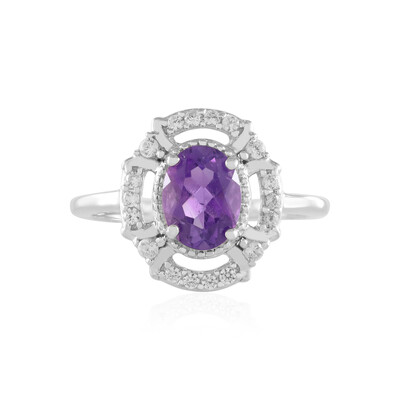 Anillo en plata con Amatista de Zambia