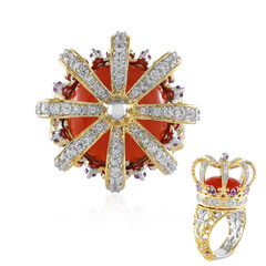 Anillo en plata con Calcedonia roja (Gems en Vogue)