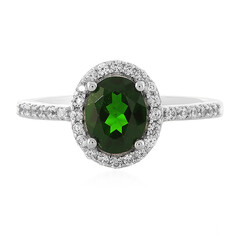 Anillo en plata con Diópsido de Rusia
