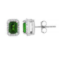Pendientes en plata con Diópsido de Rusia