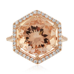 Anillo en oro con Morganita durazno