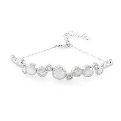 Brazalete en plata con Piedra de Luna arcoíris (KM by Juwelo)