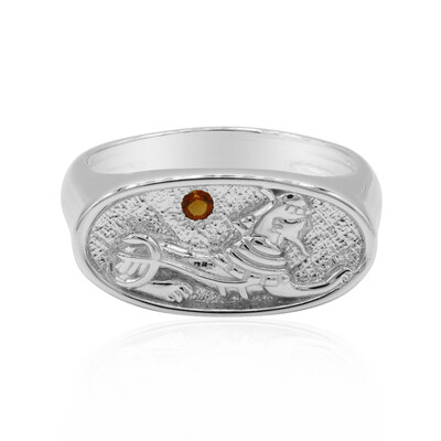 Anillo en plata con Citrino mandarina