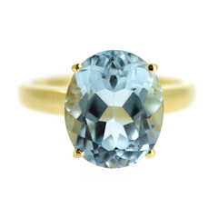Anillo en plata con Topacio azul cielo