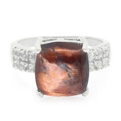 Anillo en plata con Ojo de tigre rojo
