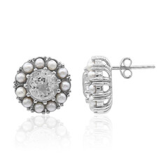 Pendientes en plata con Topacio blanco
